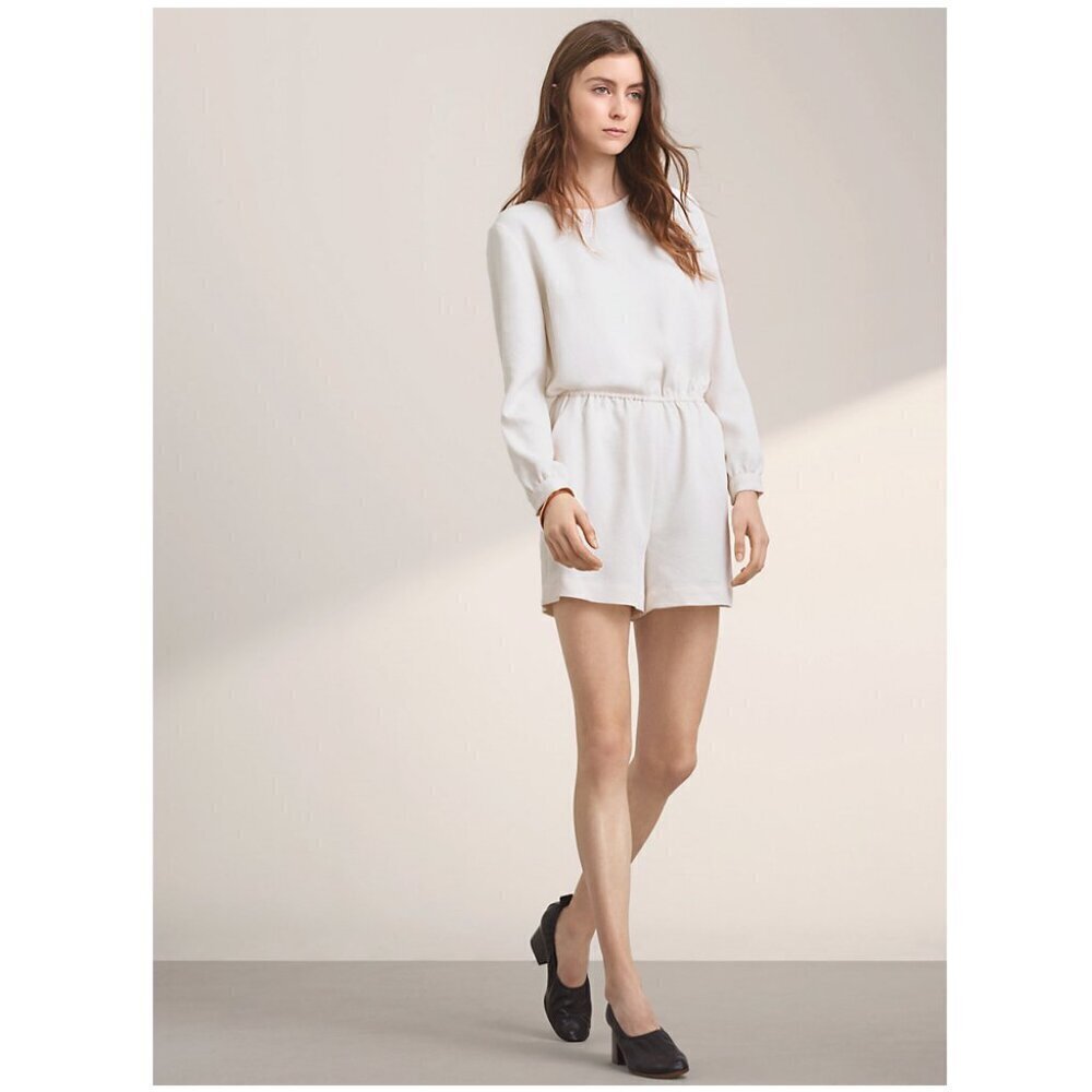 Aritzia White Long Sleeve Romper